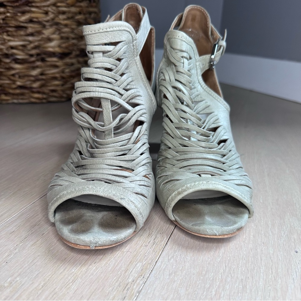 Charles David strappy leather heel